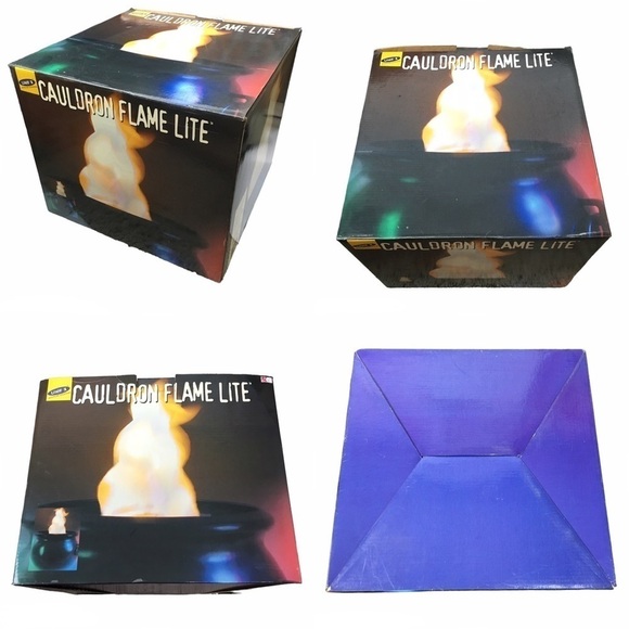 VINTAGE LITE F/X Halloween Cauldron Flame Lite Up Flicker Glow Decoration Spooky - Picture 5 of 16